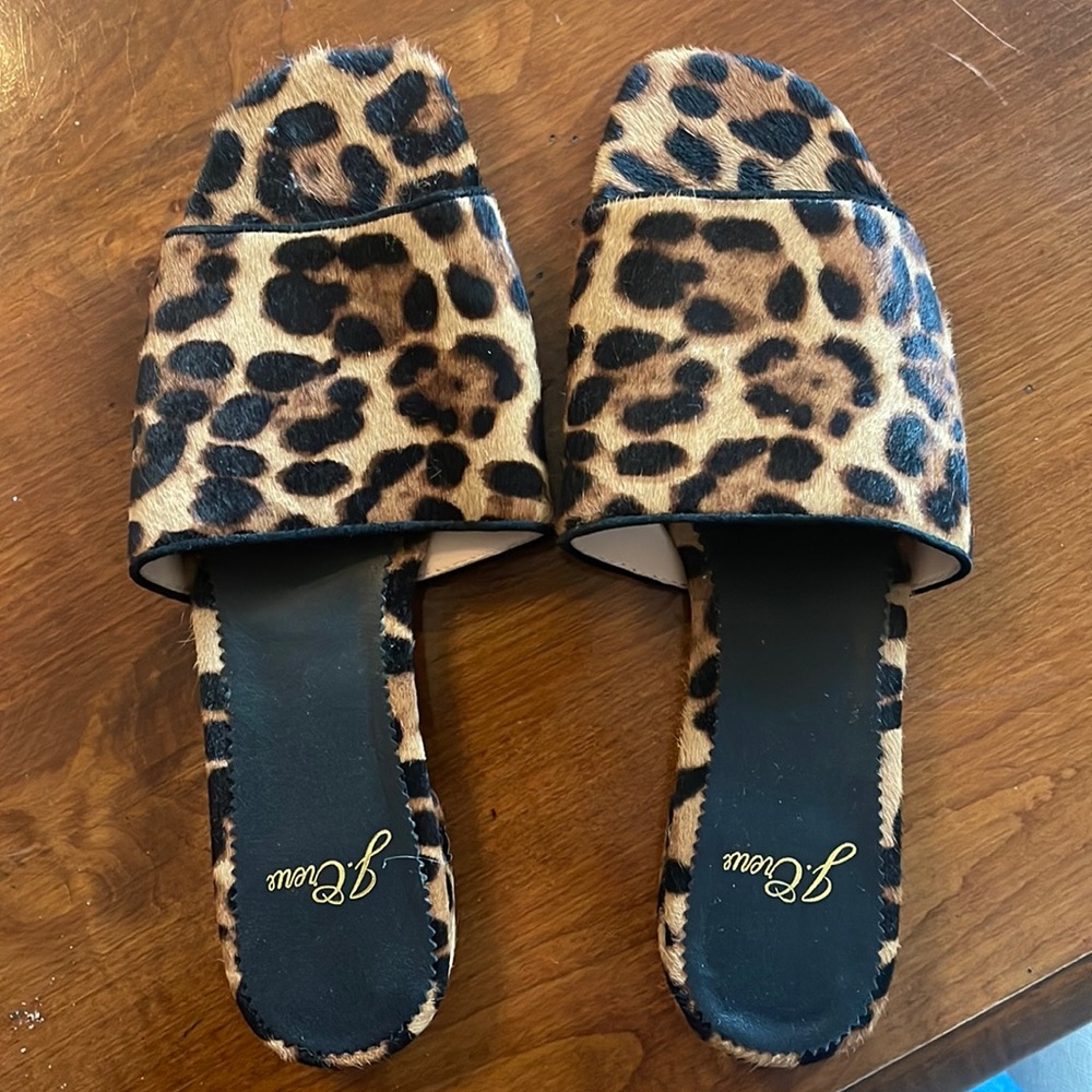 Jcrew Calf hair slides